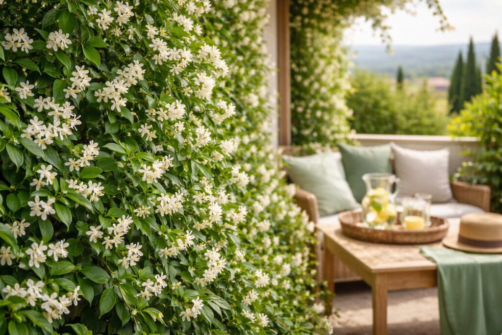 Toscaanse jasmijn als groenblijvende blikvanger in je tuin of op je balkon